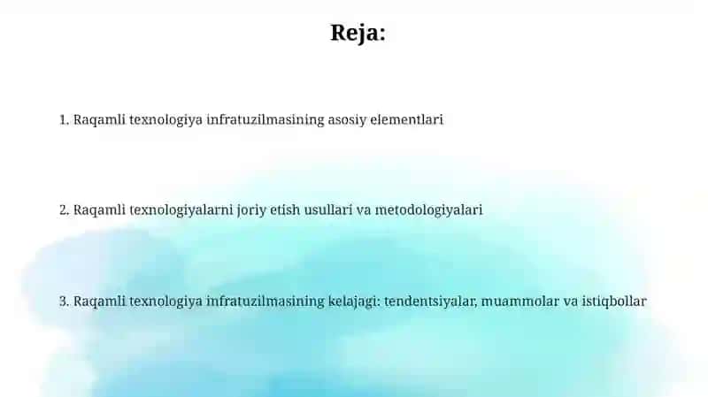 Raqamli texnologiya infratuzilmasi 2