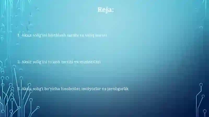 Aksiz solig‘ini hisoblash va byudjetga to‘lash tartibi 2