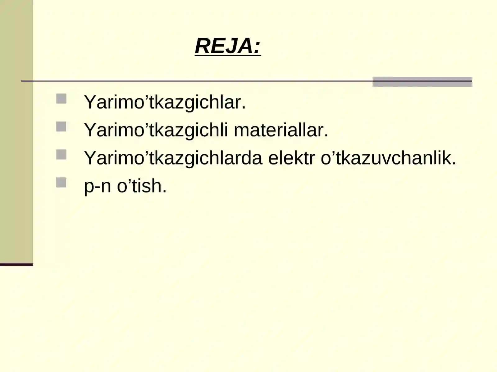 Yarimoʻtkazgichlar elektr oʻtkazuvchanligi 2