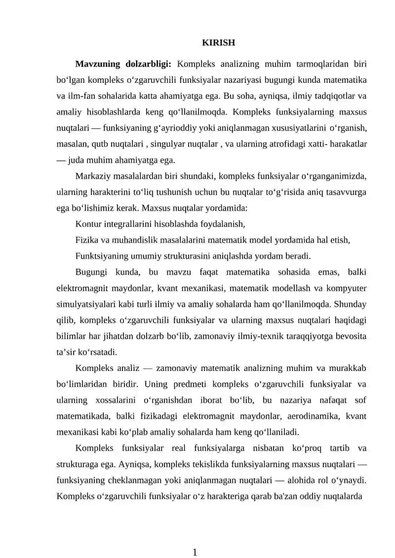 KOMPLEKS FUNKSIYALAR DIFFERENSIALLASH NAZARIYASI 2