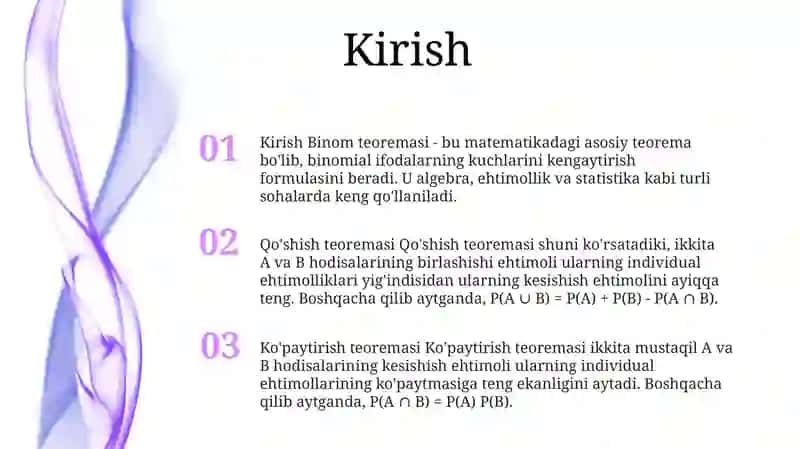 Ehtimollarni Qoshish Va Kopaytirish Teoremasi 2