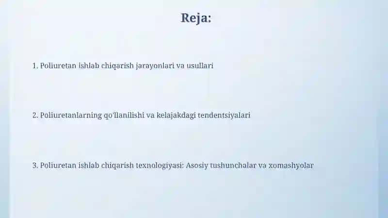 Poliuretanlar ishlabchiqarishtexnologiyasi 2