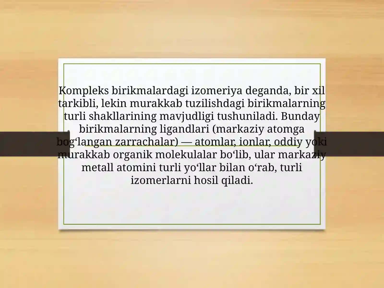 Kompleks birikmalardagi izomeriya 2