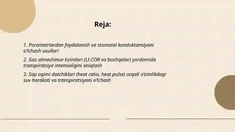 Transpiratsiya jadalligini aniqlashda zamonaviy asbob uskunalardan foydalanish 2