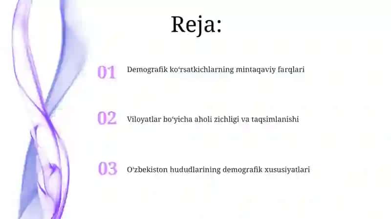 Oʻzbekiston hududlarining demografik xususiyatlari 2