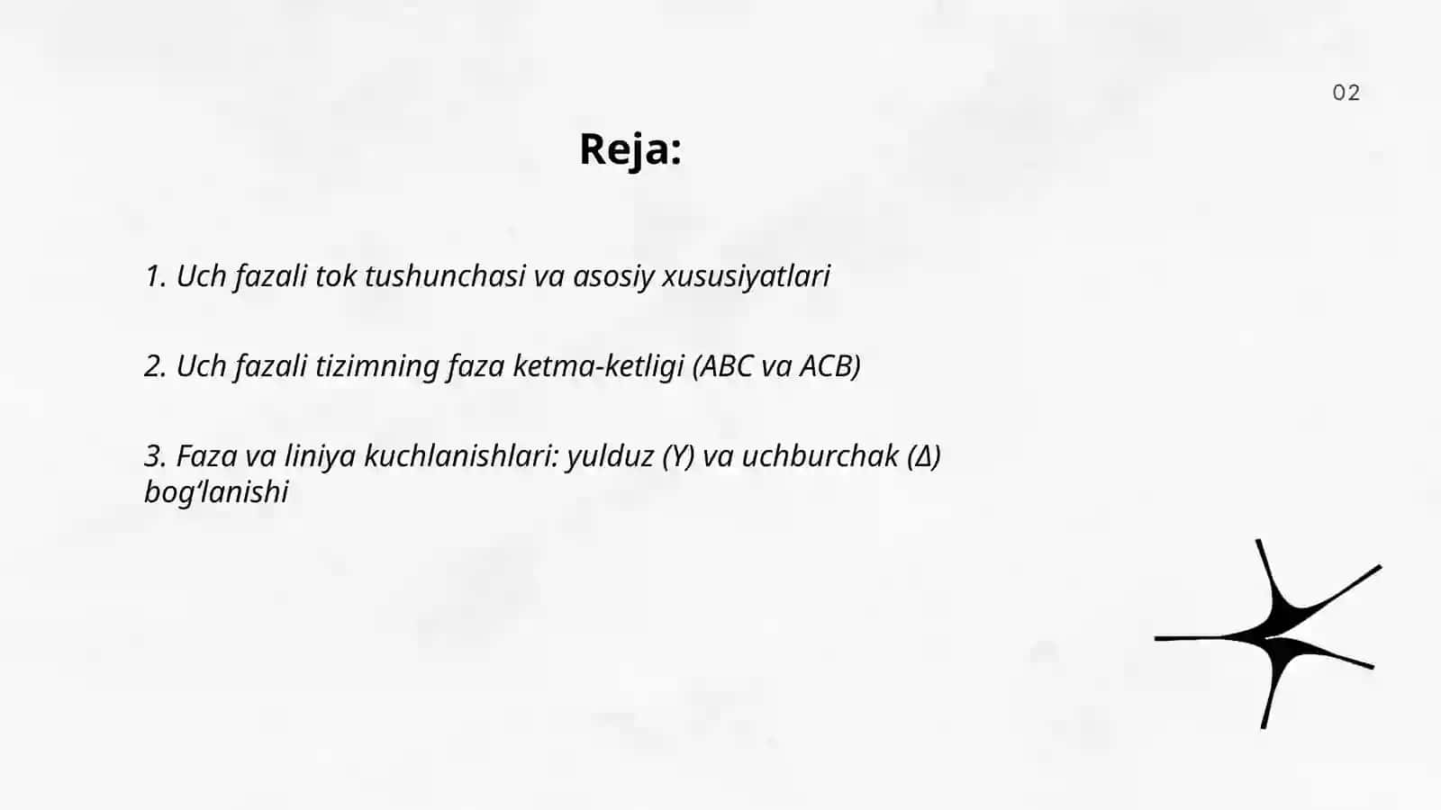 Uch fazali tok haqida tushuncha 2