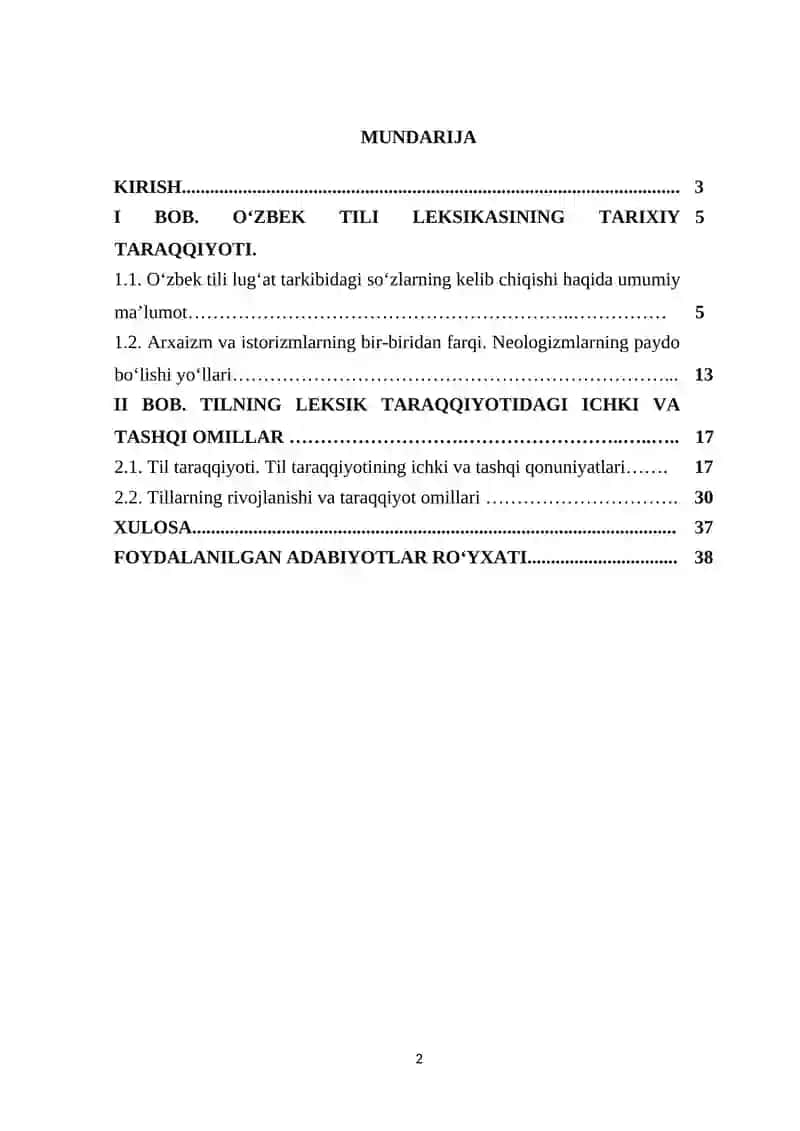 O‘zbek Tili Leksikasining tarixiy taraqqiyoti 2