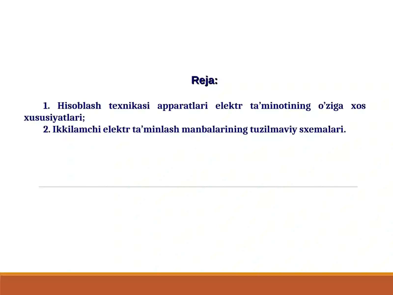 Hisoblash texnikasi apparatlarining elektr ta’minoti 2