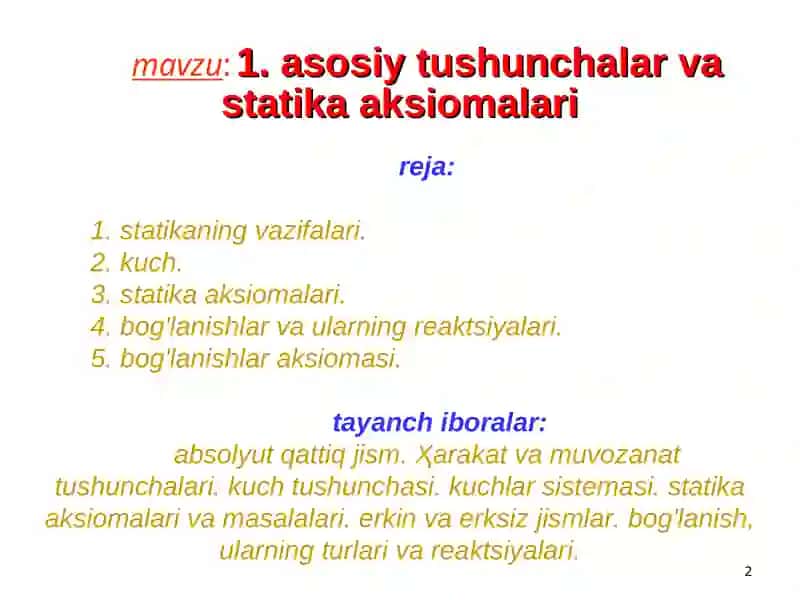 Nazariy mexanika 2
