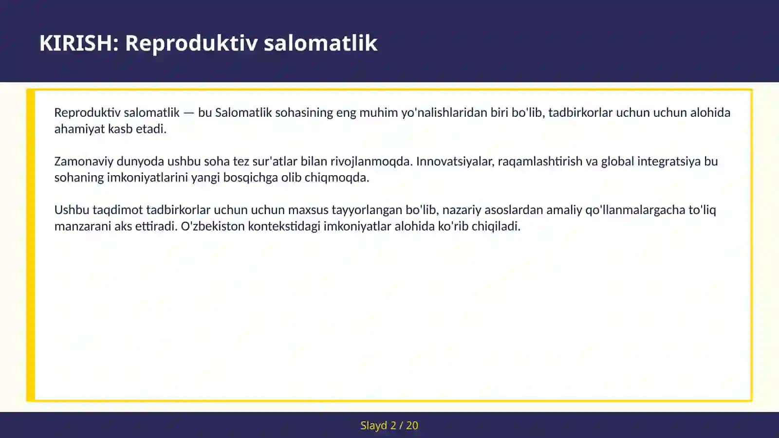 Reproduktiv salomatlik 2