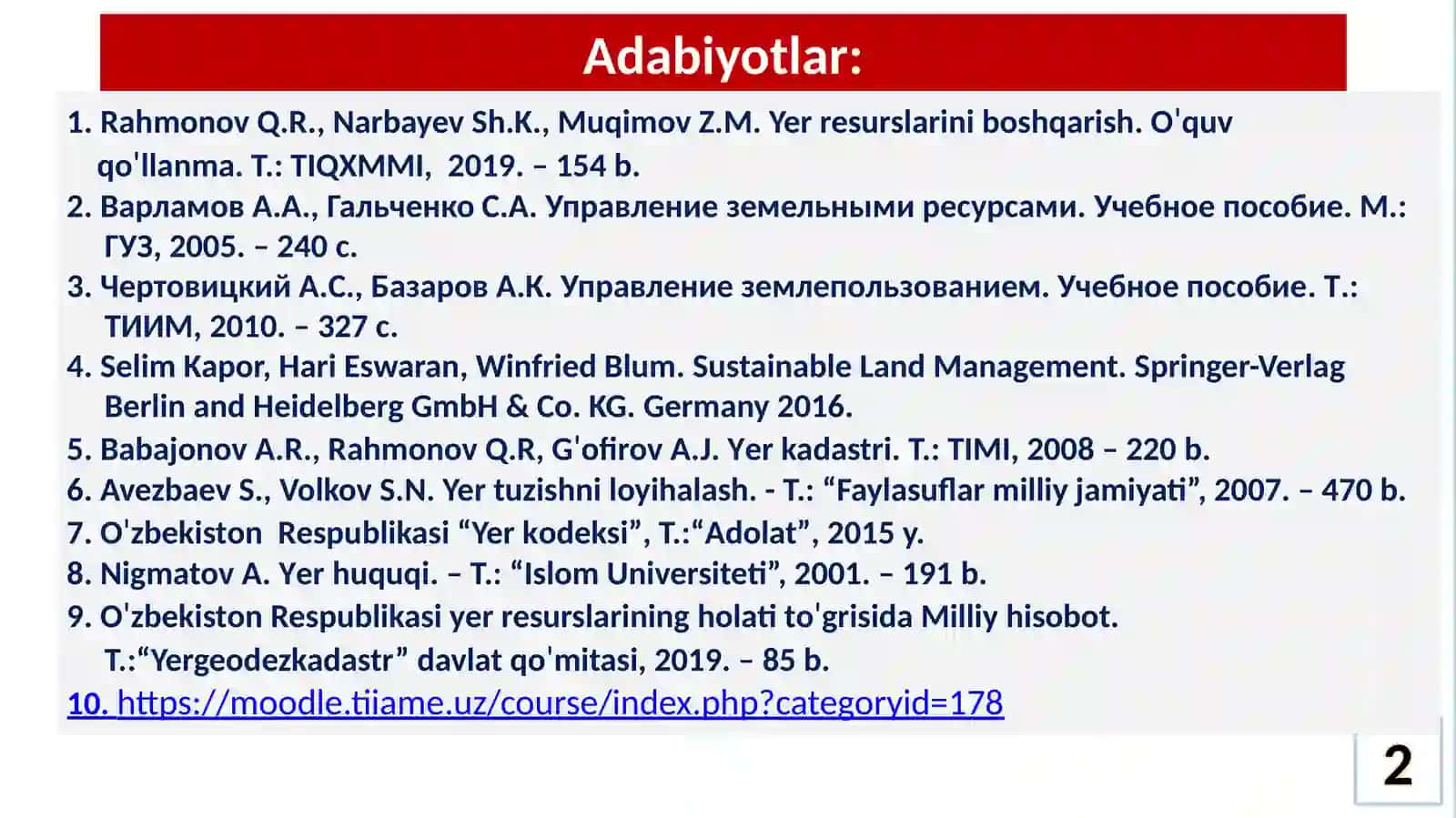 MAVZU01 YER RESURALSRNI BOSHQARISH 2