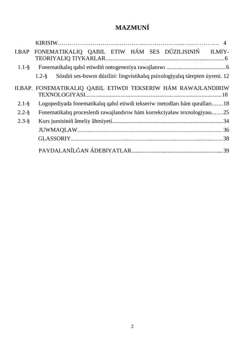 Arnawli pedagogika: logopediya tálim baǵdarı 2