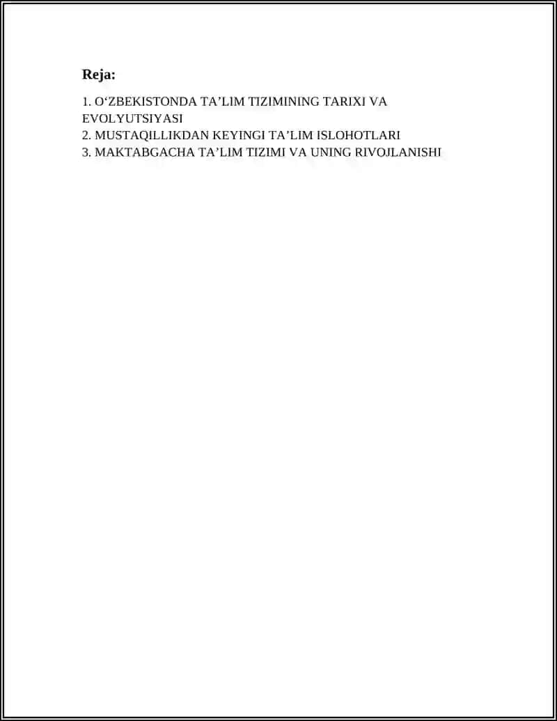 OʻZBEKISTONDA TAʼLIM TIZIMI VA UNING RIVOJLANISHI 2