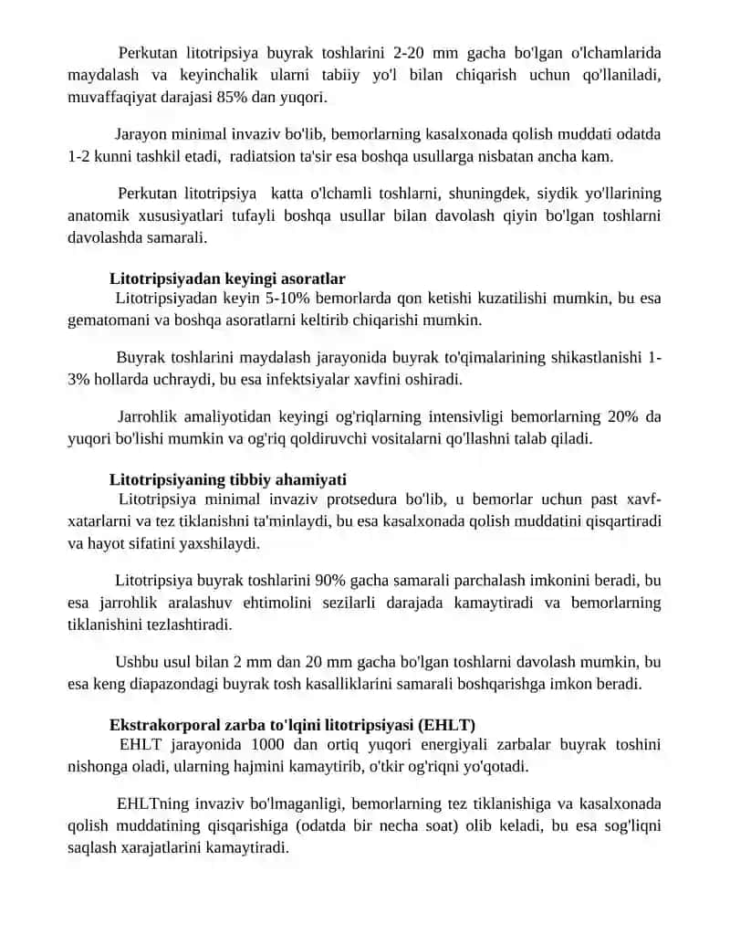 Litotripsiyaning tibbiyotdagi ahamiyati 2