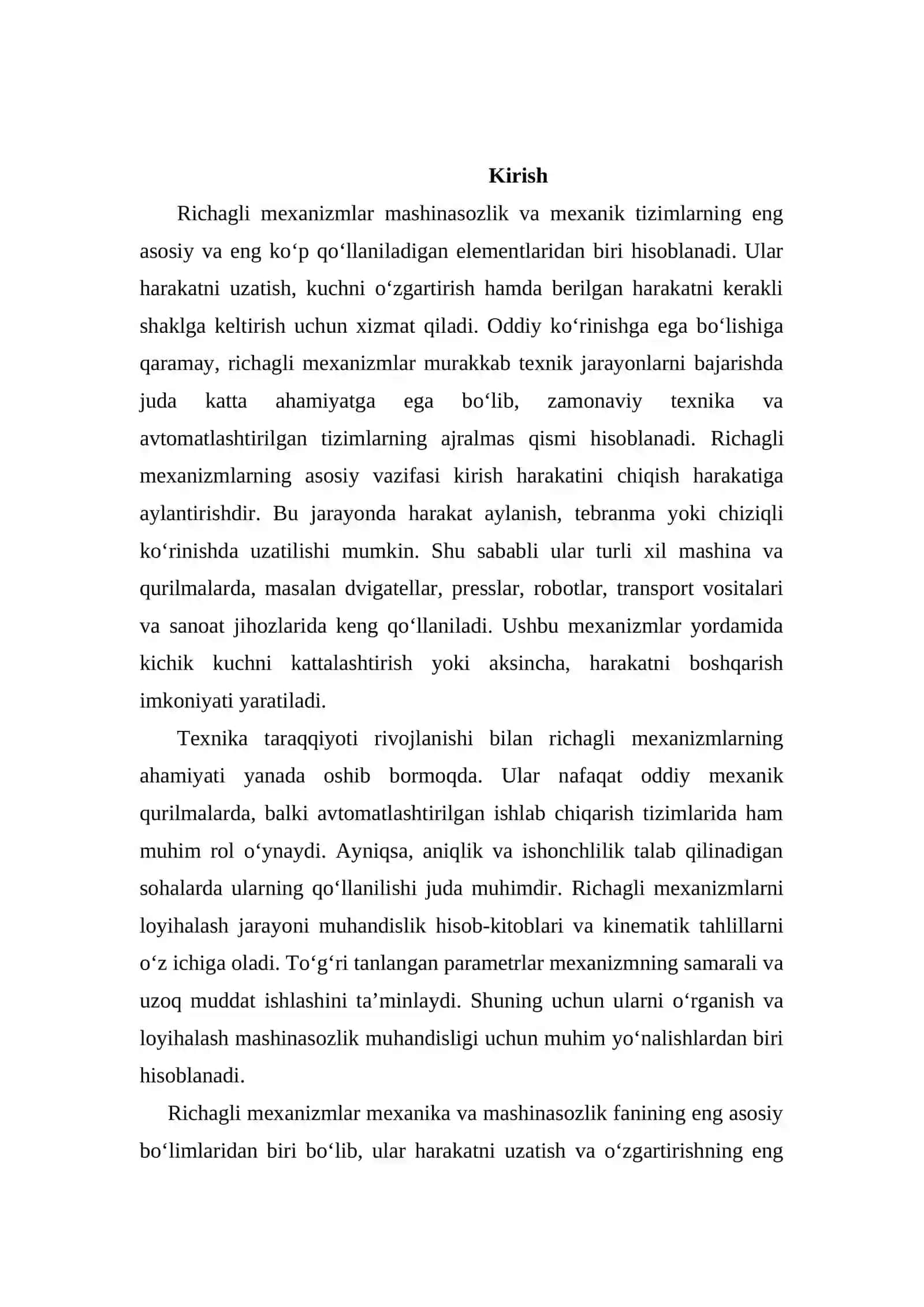 Richagli mexanizmlarini loyihalash 2