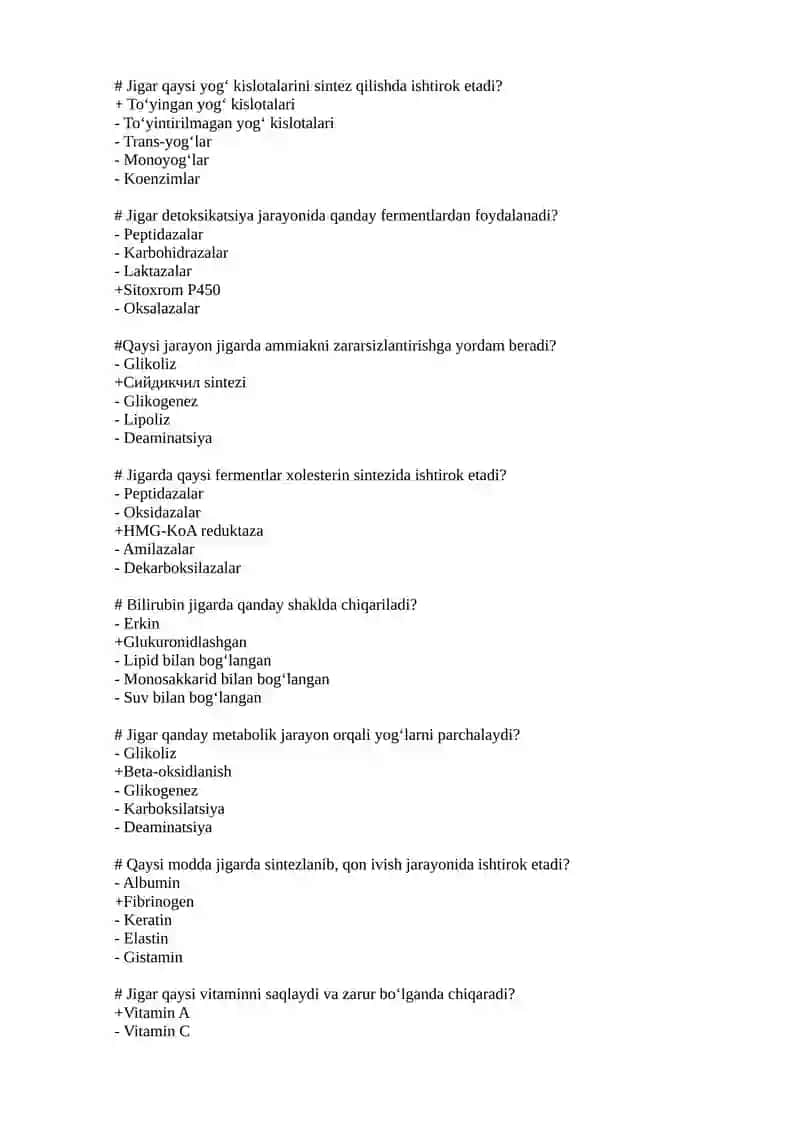 Jigar biokimyosi 2