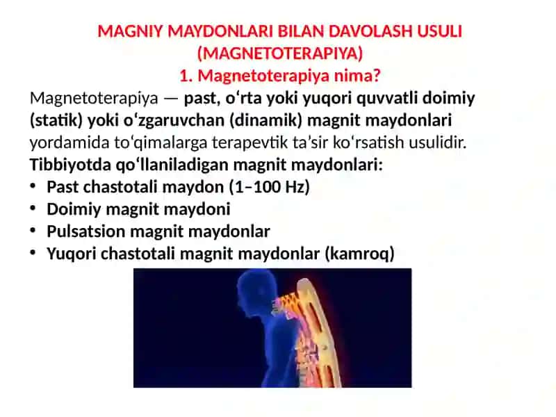 Magniy maydonlari bilan davolash usuli 2