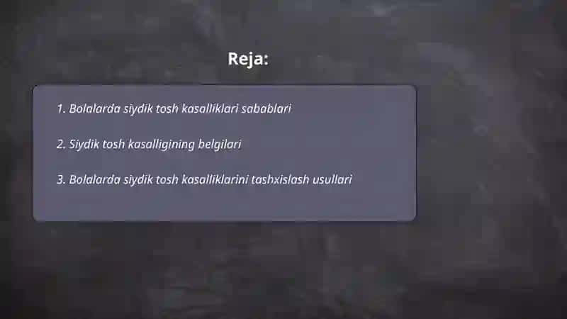 Bolalarda siydik tosh kasalliklari 2