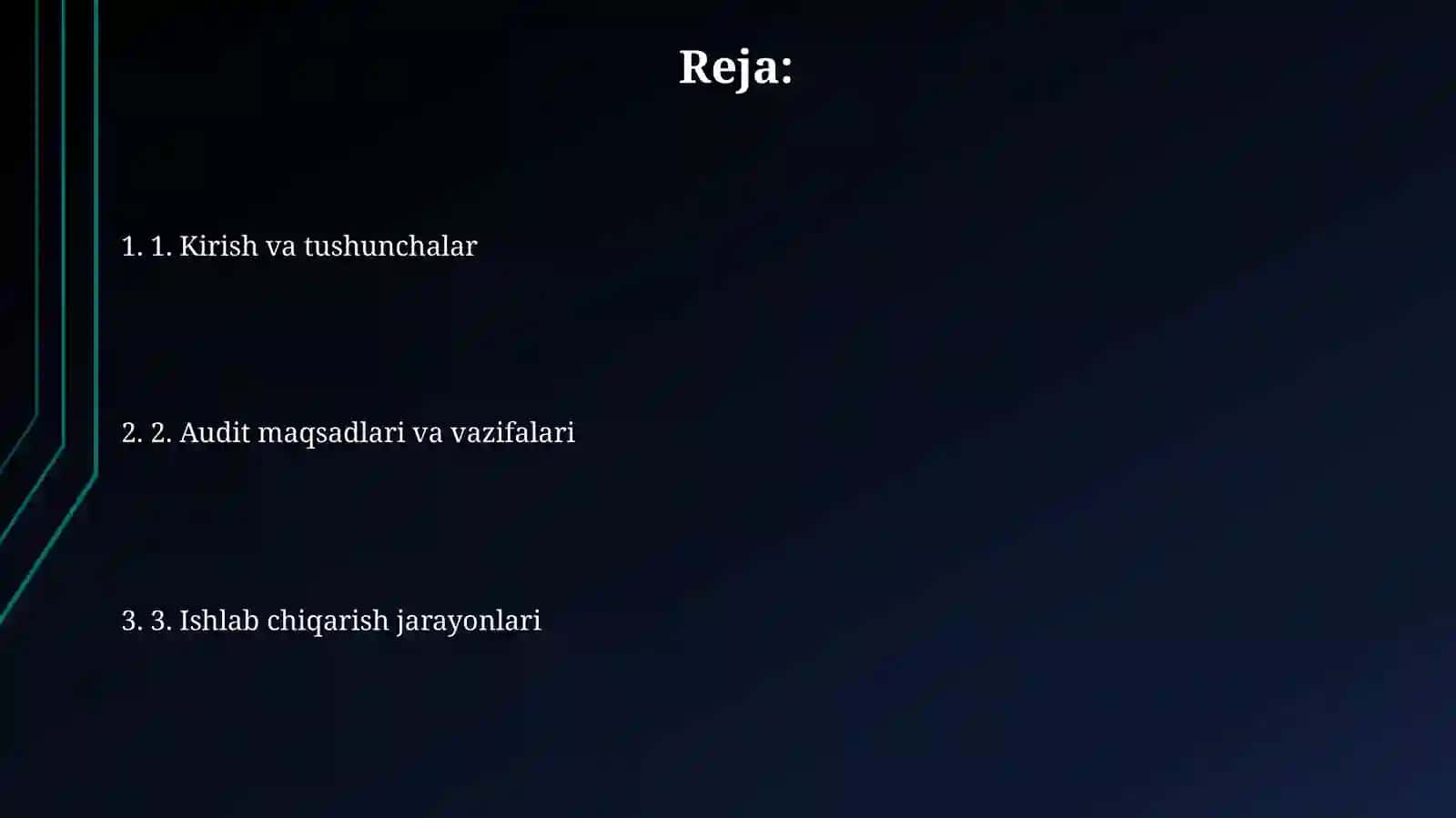 Ishlabchiqarish harajatlari auditi 2