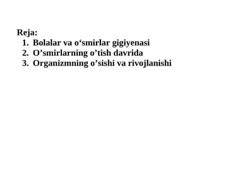 Bolalar va oʻsmirlar gigiyenasi 2
