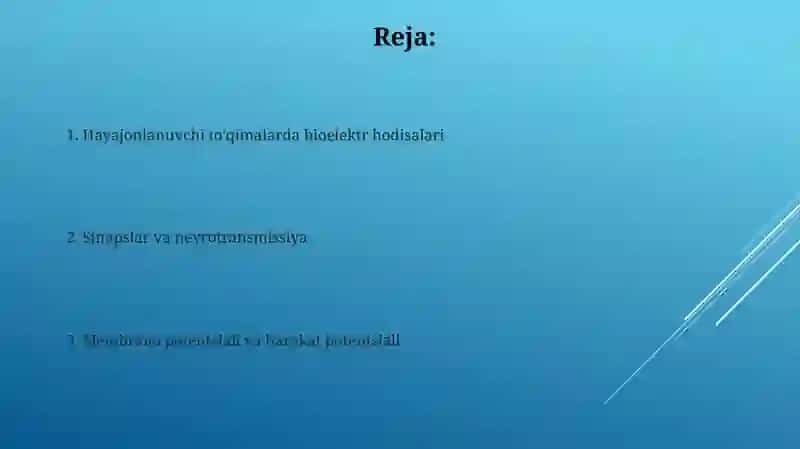 Qo’zg’aluvchan to’qimalarda bioelektrik xodisalar 2
