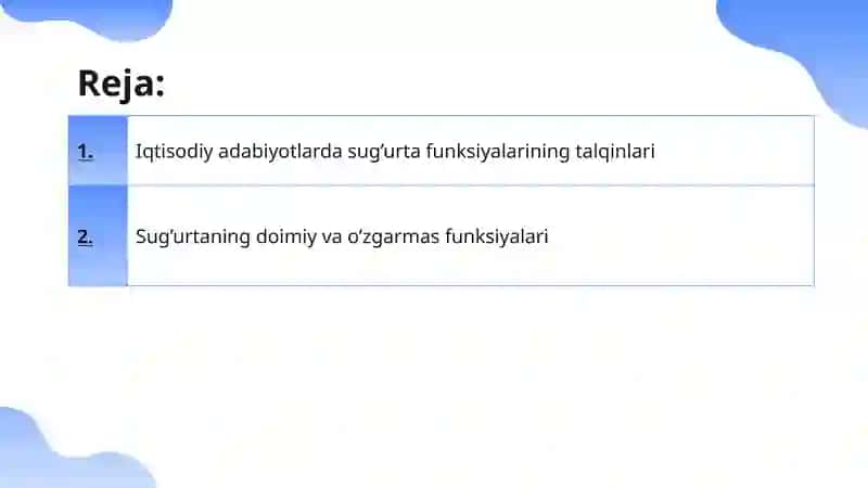 Sug‘urtaning funksiyalari 2