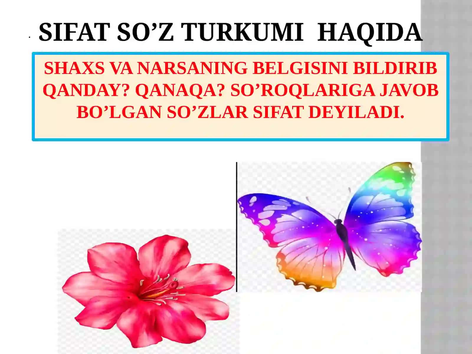 SIFAT SO’Z TURKUMI haqida 2
