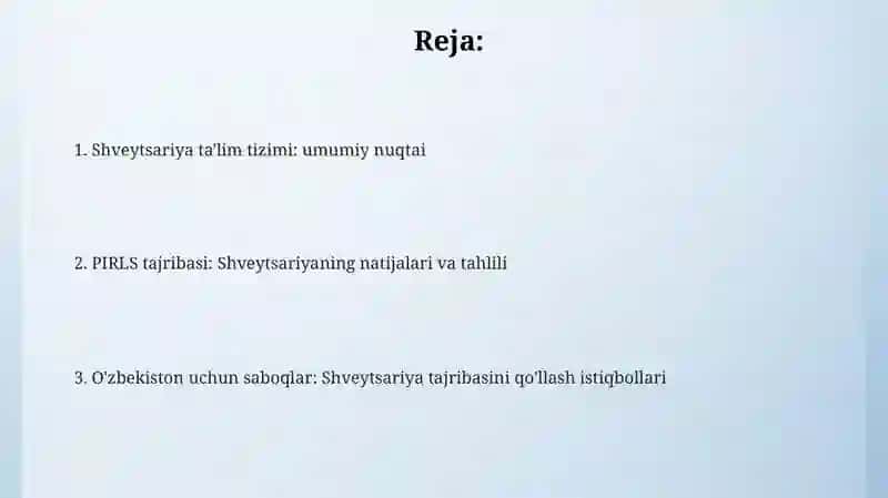 Shveytsariya ta'lim tizimi 2