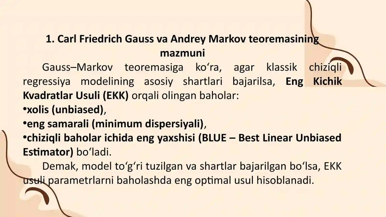 Gauss-Markov teoremasi 2