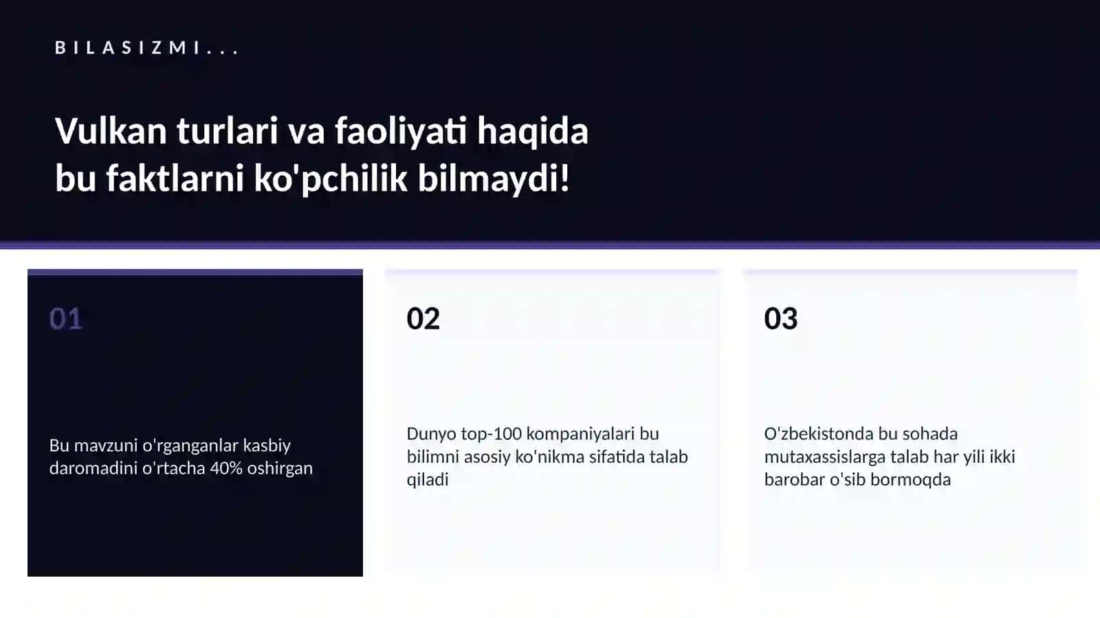 Vulkan turlari va faoliyati 2