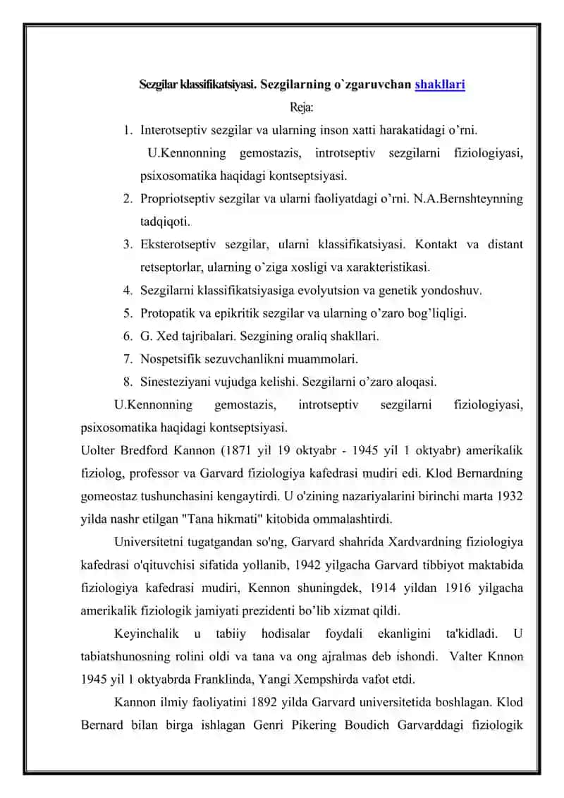 Sezgilar klassifikatsiyasi 2