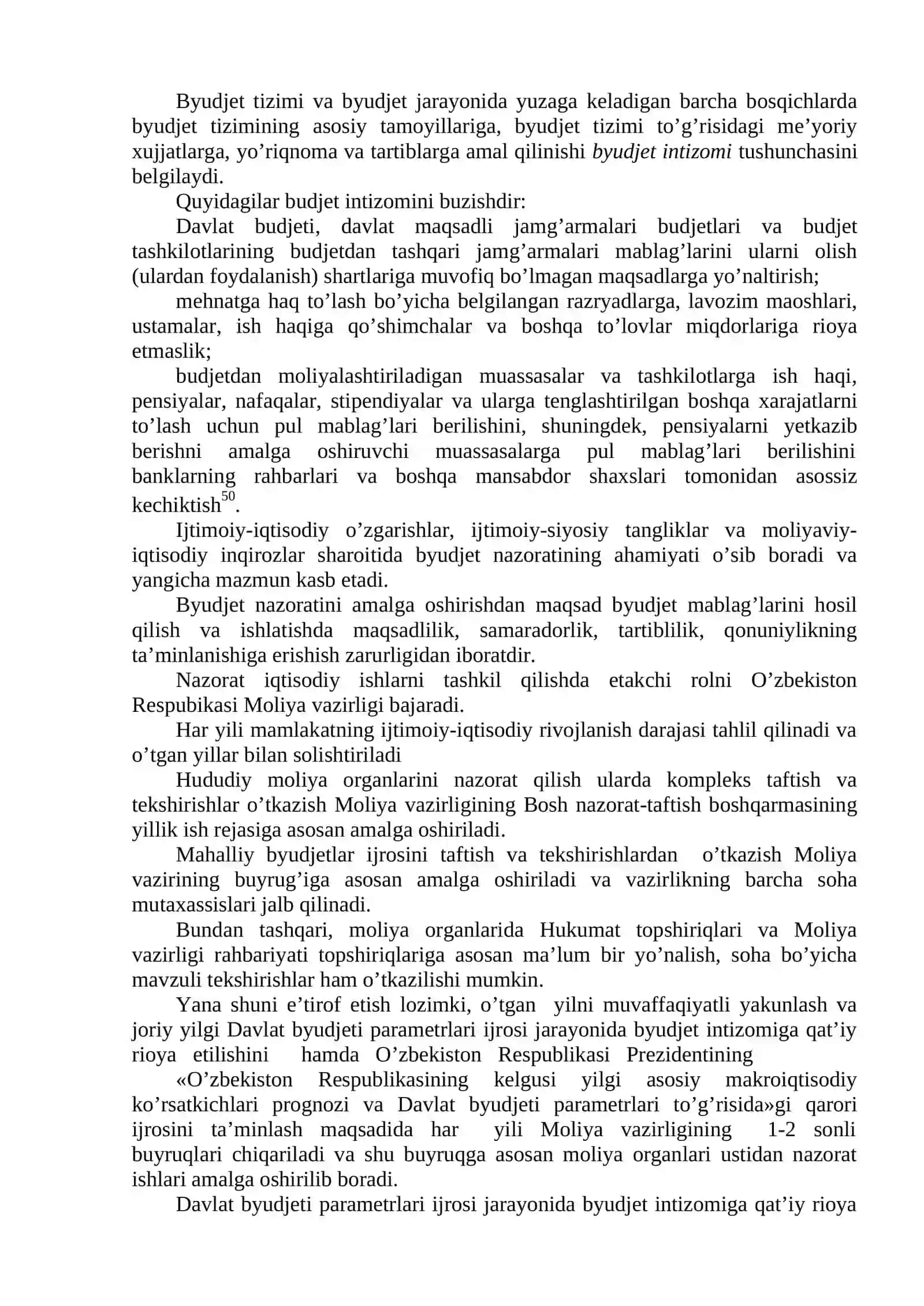 BYUDJET TASHKILOTLARI MOLIYA-XO’JALIK FAOLIYATINI TAFTISH ETISH 2