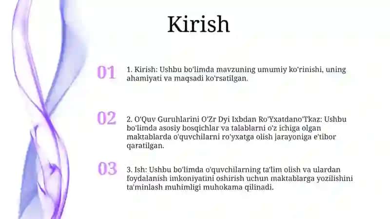 O'Quv Guruhlarini O'Zr Dyi Ixbdan Ro'Yxatdano'Tkaz.Ish 2