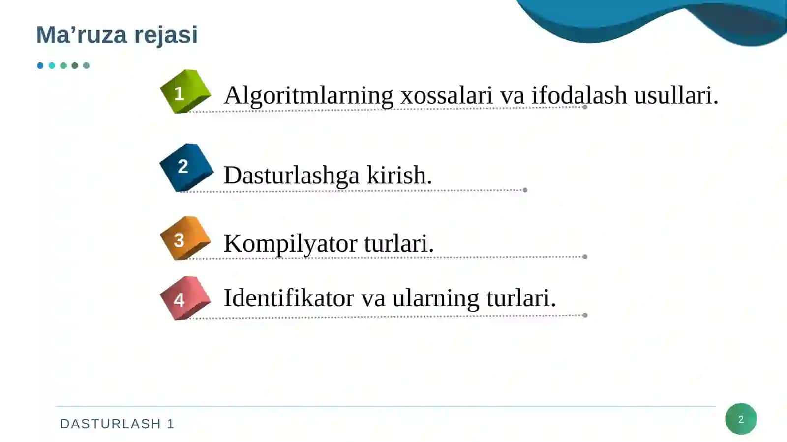 DASTURLASHNING ASOSIY TUSHUNCHALARI 2