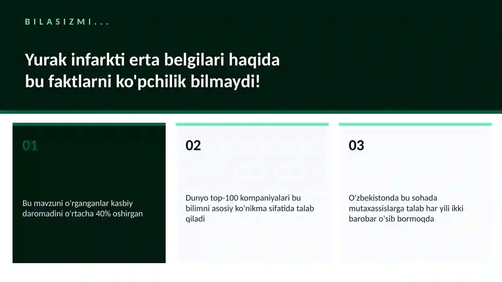 Yurak infarkti erta belgilari 2