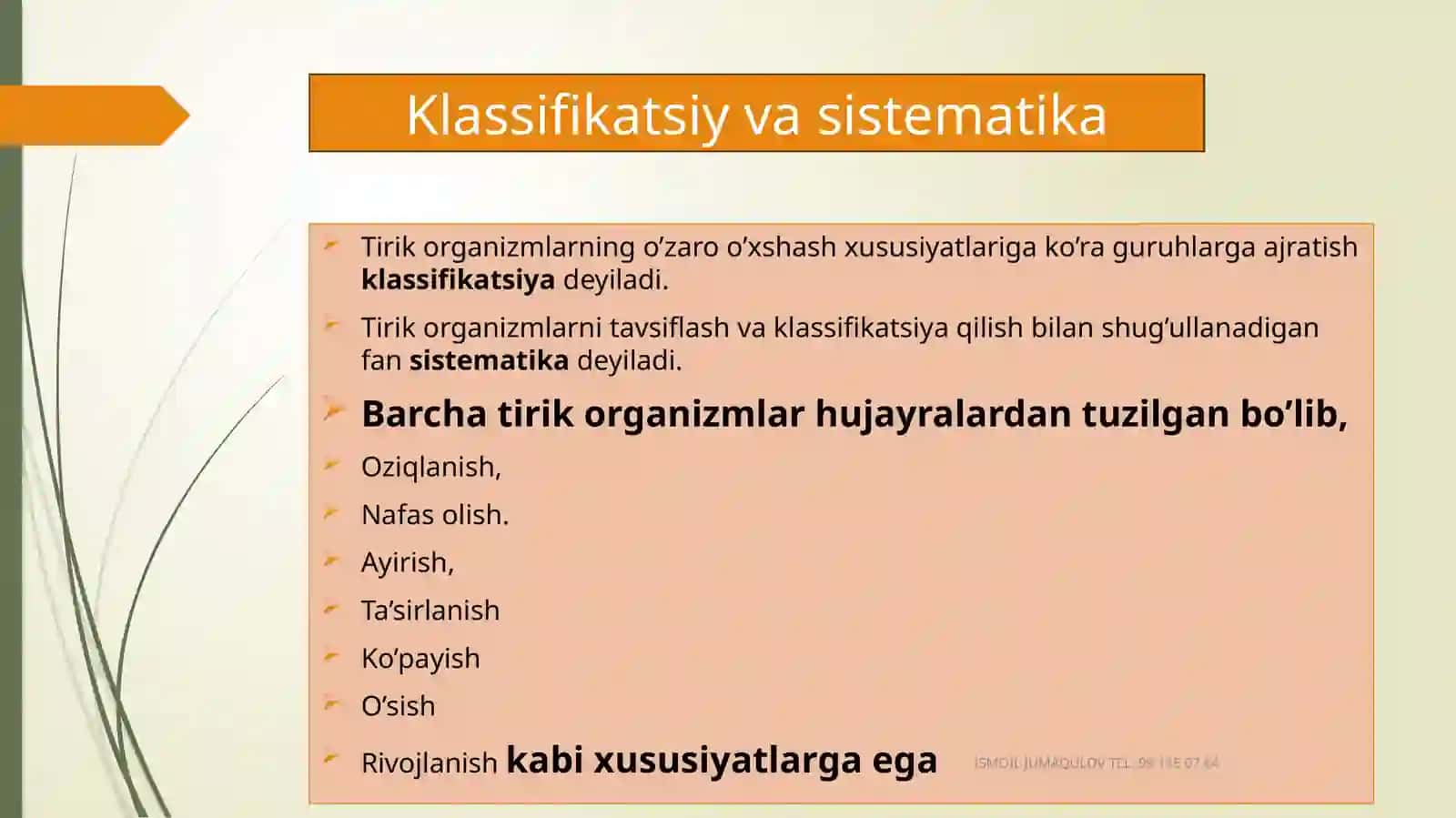 Tirik organizmalar klassifikatsiyasi 2