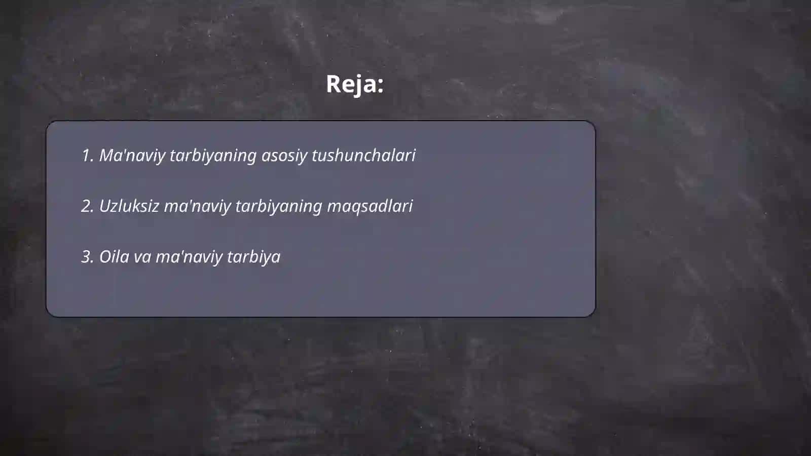 O'zbekiston Respublikasining uzluksiz ma'naviy tarbiya Konsepsiyasi 2