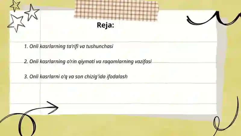 Onli kasrlar va ular ustida arifmetik amallarni bajarish algaritmi 2