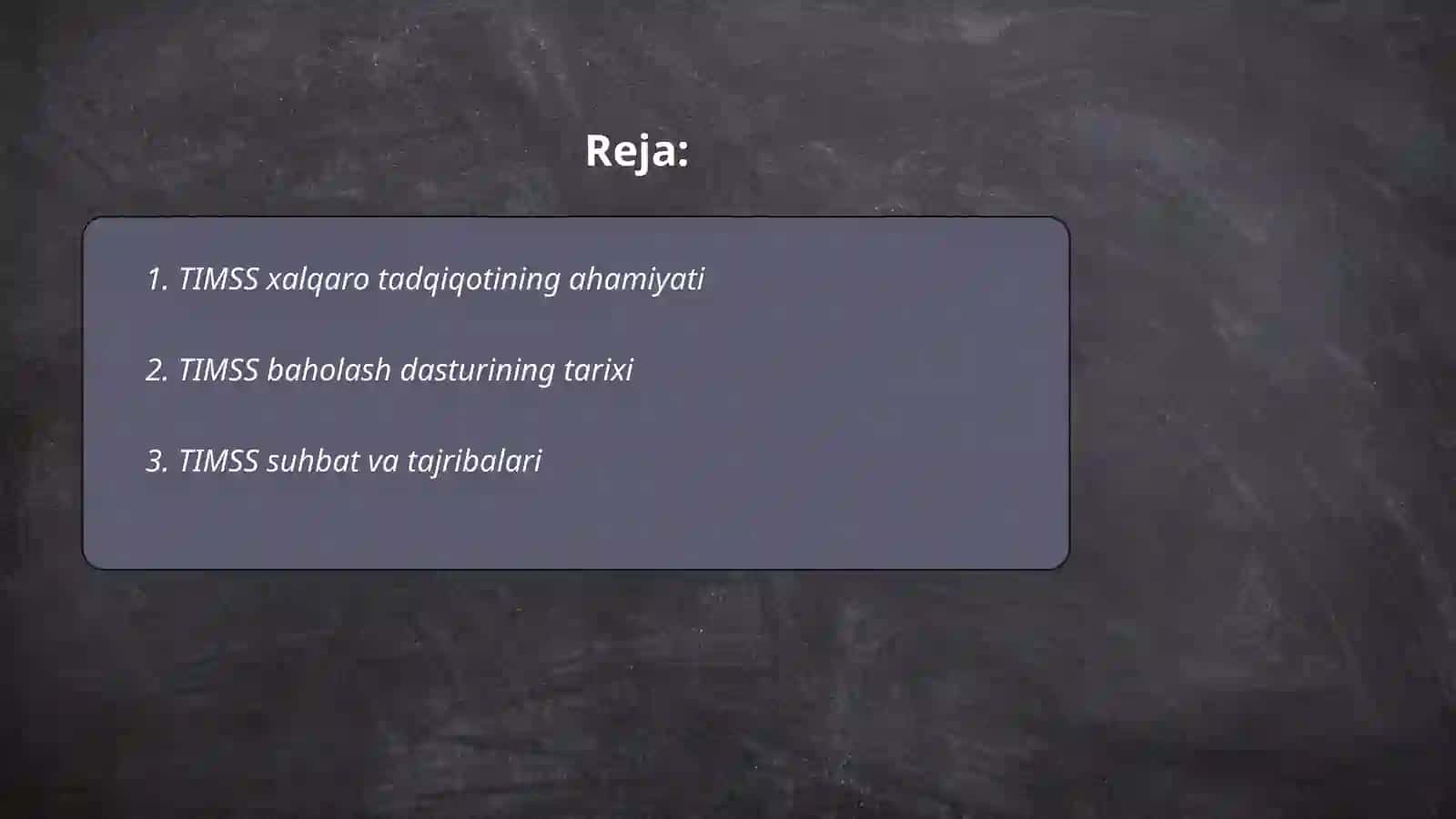 TIMSS xalqaro baholash dasturi 2