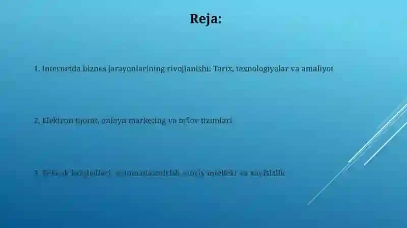 Internetda biznes jarayonlarining rivojlanishi 2