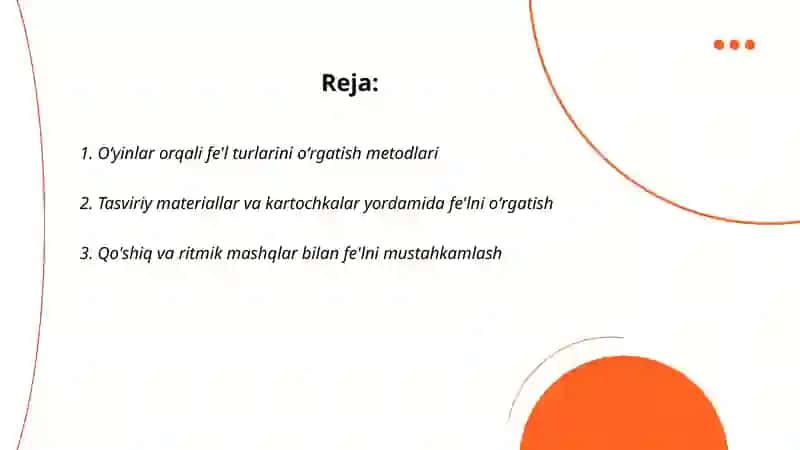 Oʻyinlar orqali fe'l turlarini oʻrgatish metodlari 2