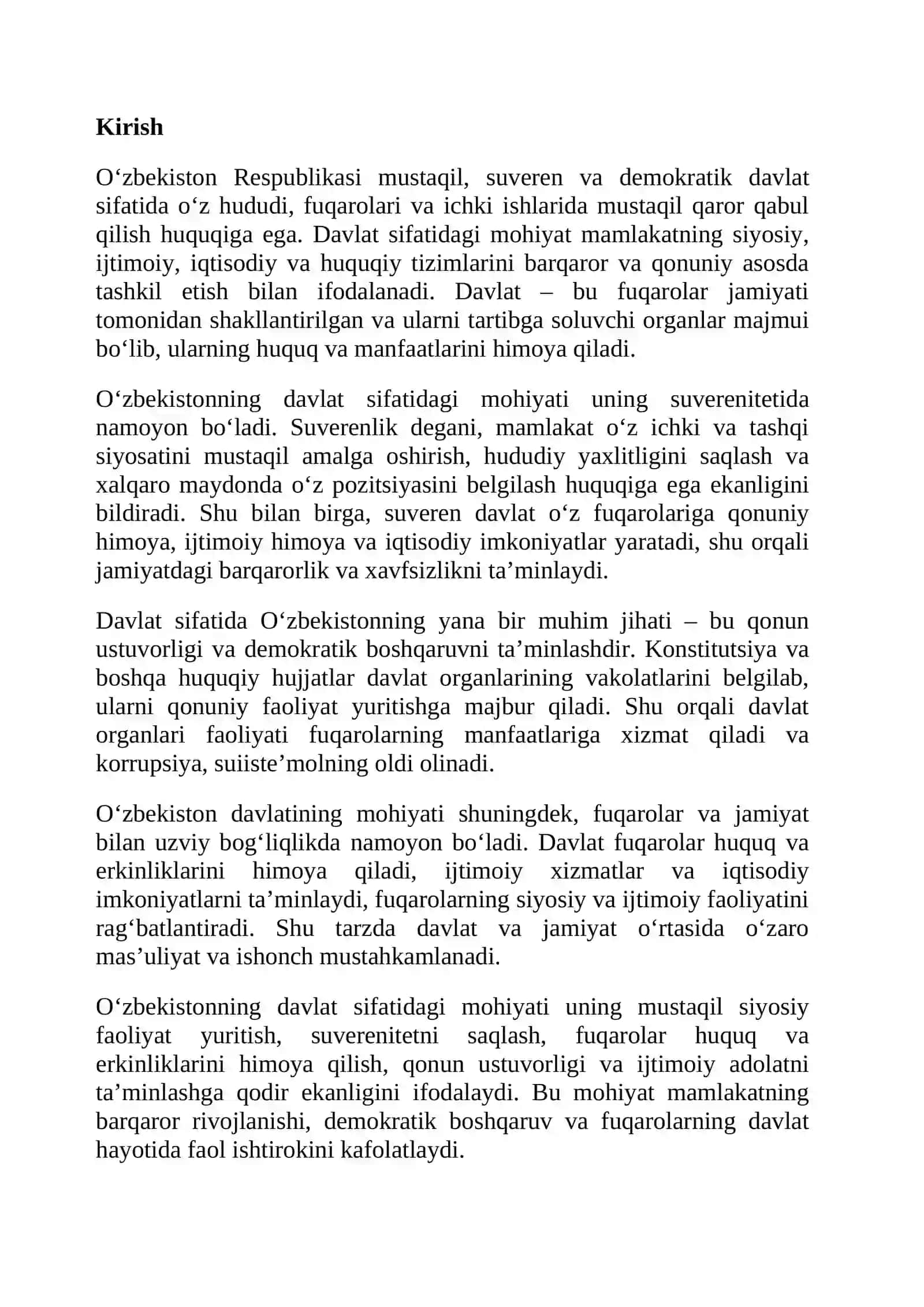 O'zbekistonning davlat tushunchasi va umumiy tavsifi 2