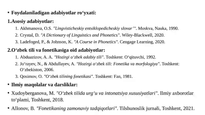 VERGULNING QO’LLANISHI.SAN’AT XALQLAR DO’STLIGI 2