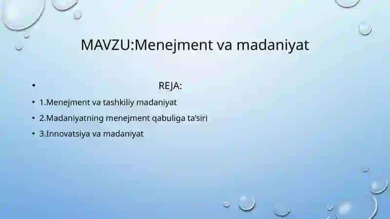 Menejment va madaniyat 2