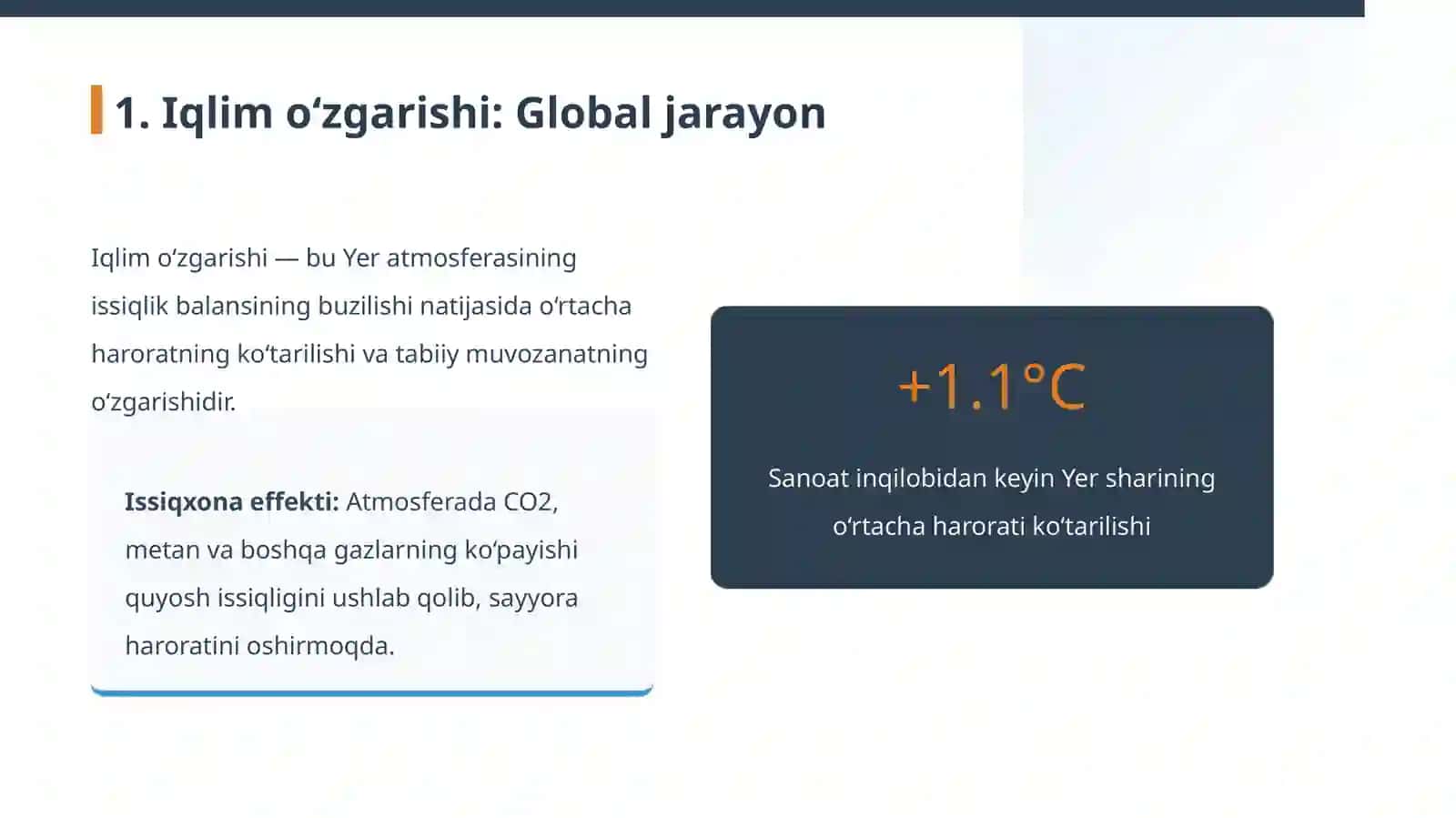 IQLIM O‘ZGARISHI VA UNING IQTISODIYOTGA TA’SIRI 2