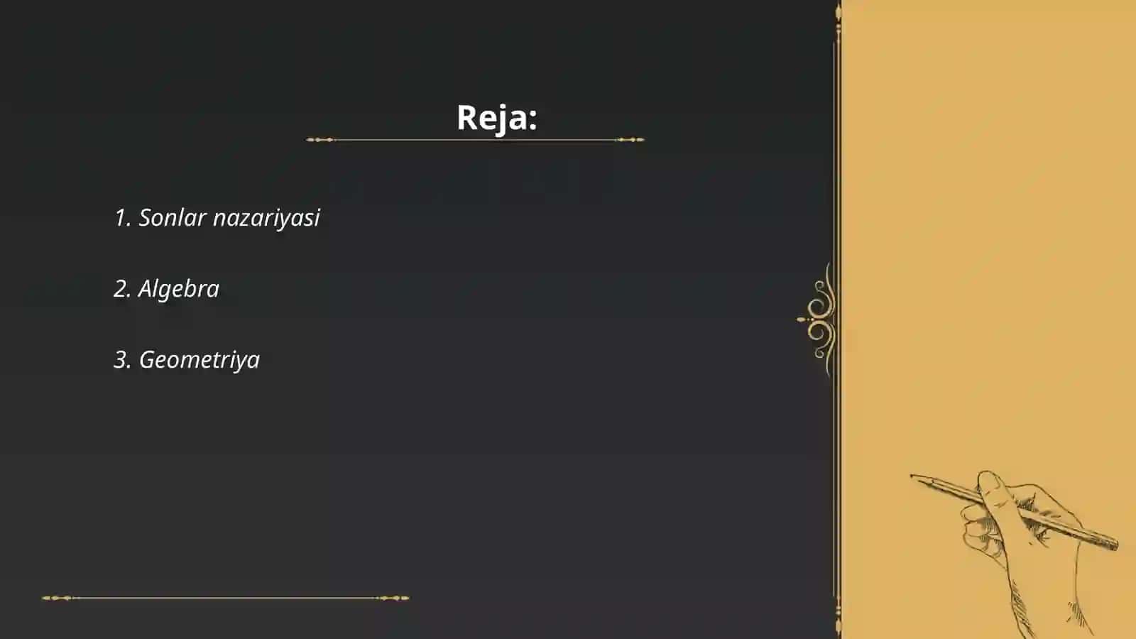 Sonlar nazariyasi 2