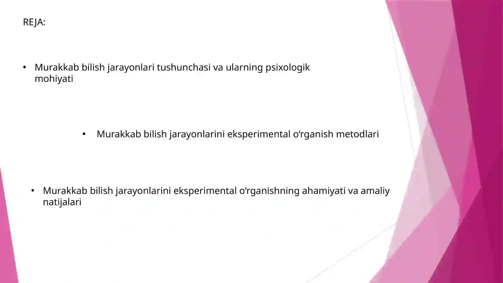 MURAKKAB BILISH JARAYONLARINI EKSPERIMENTAL O’RGANISH 2