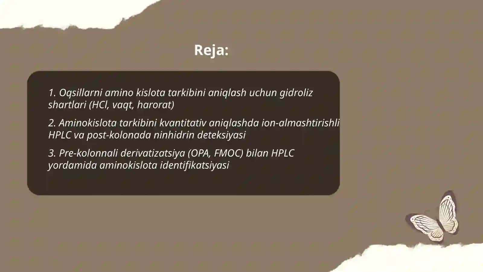 Oqsillarning aminokislota tarkibini aniqlash 2