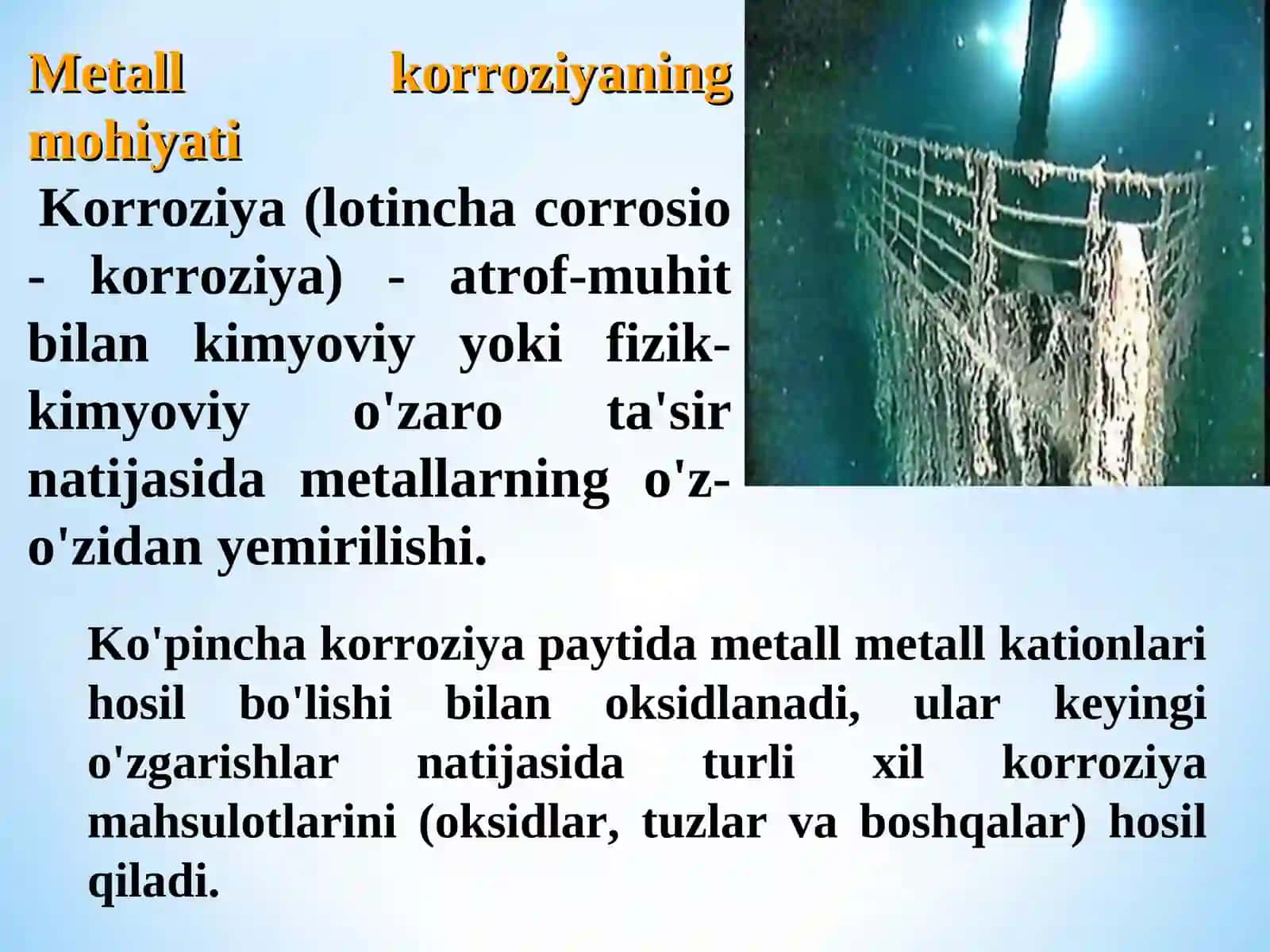 Metall korroziyaning mohiyati 2