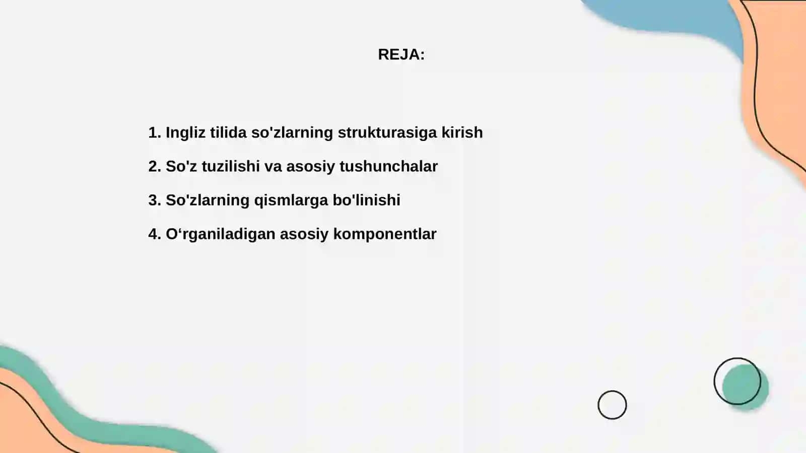 Ingliz tilida so'zlarning strukturasiga kirish 2